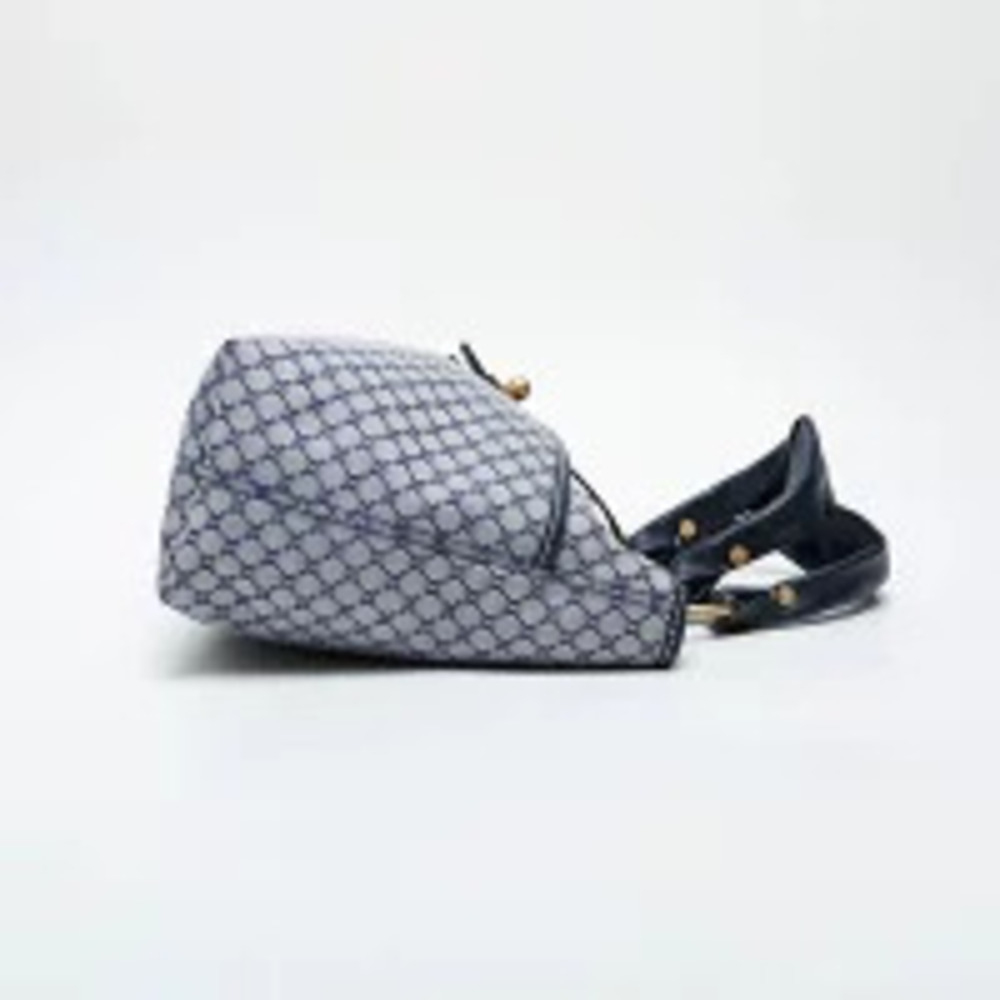 Celine Macadam Canvas Handbag Navy Blue - Picture 5 of 13